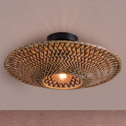 GOOD & MOJO loftlampe Bali, Ø 44 cm, sort/natur, bambus