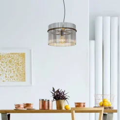 Gorley pendel, Ø 40 cm, røggrå, glas