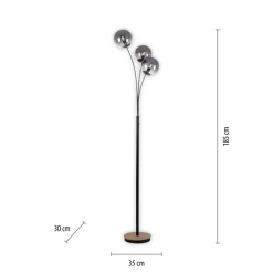 Green Widow gulvlampe med glasskærme