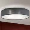 Grå loftlampe Ufo med lærredsskærm