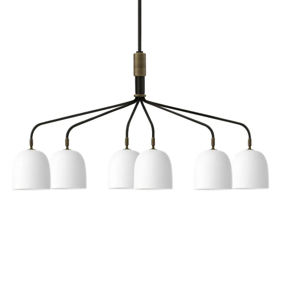 GUBI Lysekrone Howard 6-lys 134x73 cm gunmetal/hvid