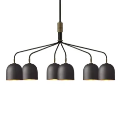 GUBI Lysekrone Howard 6-lys 134x73 cm gunmetal