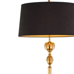 Gulvlampe Baranio med stofskærm