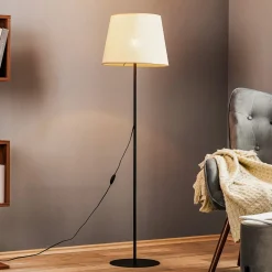 Gulvlampe Chicago med skærm i hør