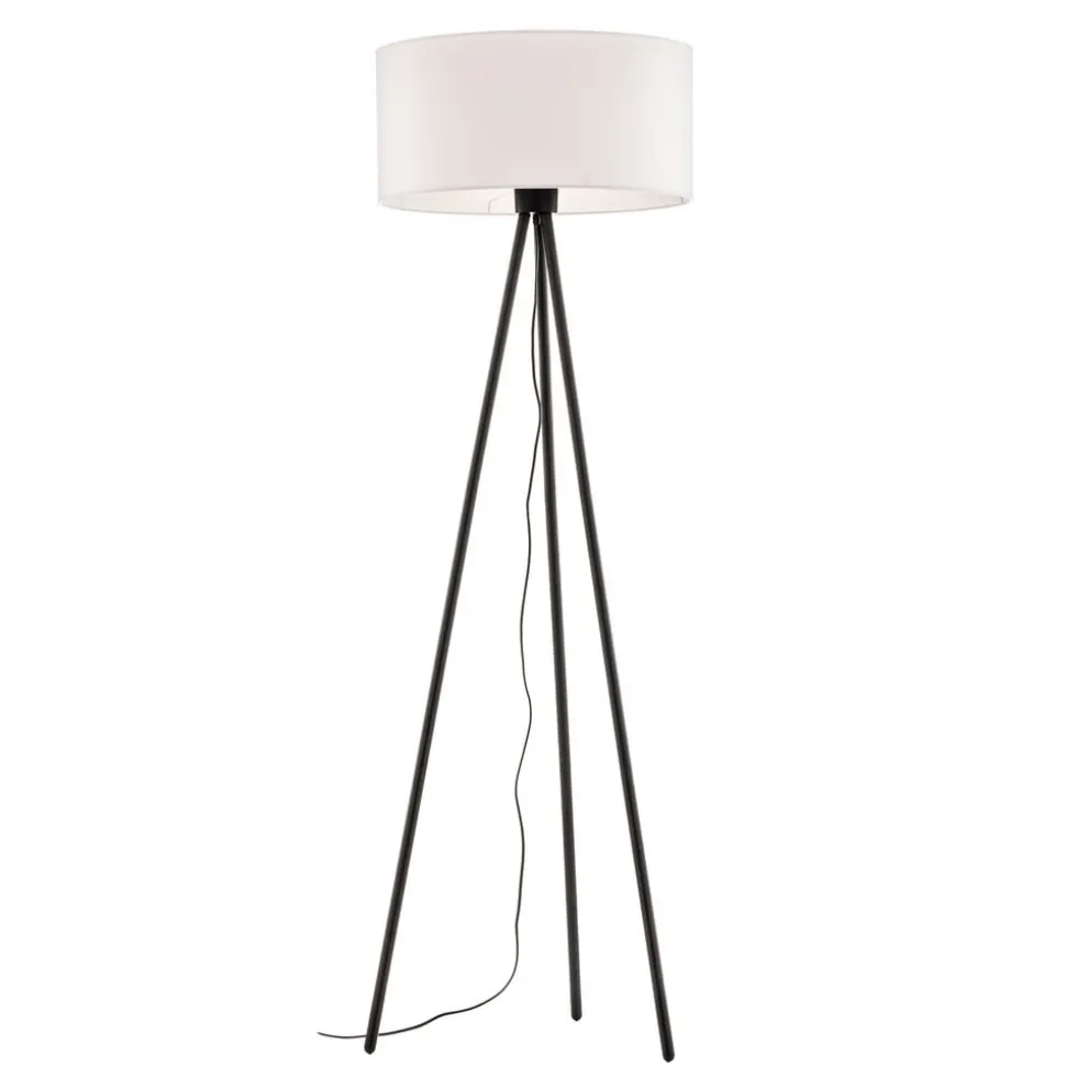 Gulvlampe Corralee i sort og hvid