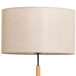 Gulvlampe Deva Nature, tekstil, træ