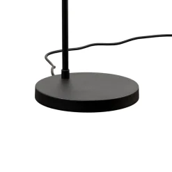 Gulvlampe Emek 4081, sort, skærm i antik guld