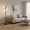 Gulvlampe Faze, sort, glas, højde 130 cm, 4 lyskilder, E27