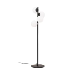 Gulvlampe Faze, sort, glas, højde 130 cm, 4 lyskilder, E27