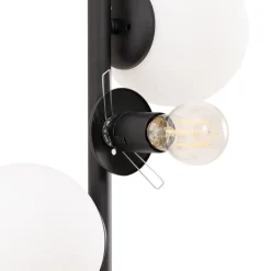 Gulvlampe Faze, sort, glas, højde 130 cm, 4 lyskilder, E27