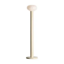Gulvlampe Flo, beige, højde 138 cm, 1 lyskilde, glas