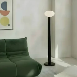 Gulvlampe Flo, grøn, højde 138 cm, 1 lyskilde, glas