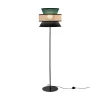 Gulvlampe Gazebo, grøn/sort/natur, 147 cm, stof/rattan