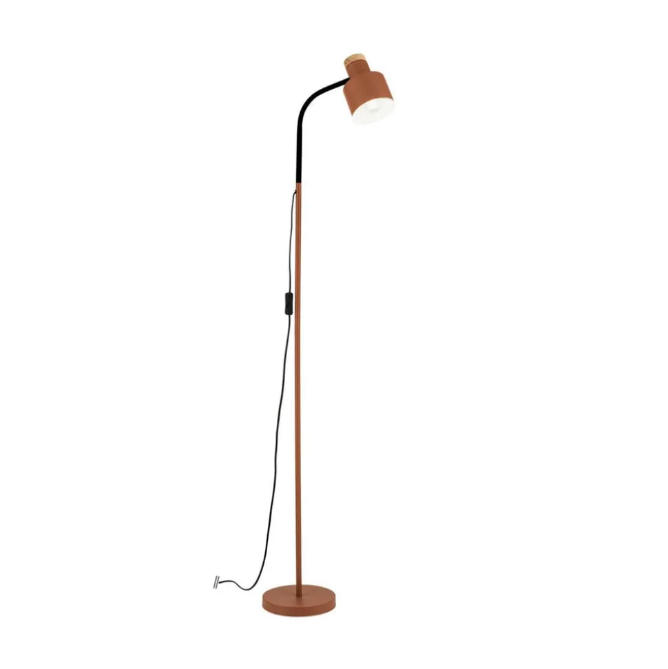 Gulvlampe Gili, stål, koralrød, højde 150 cm, E27