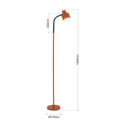 Gulvlampe Gili, stål, koralrød, højde 150 cm, E27