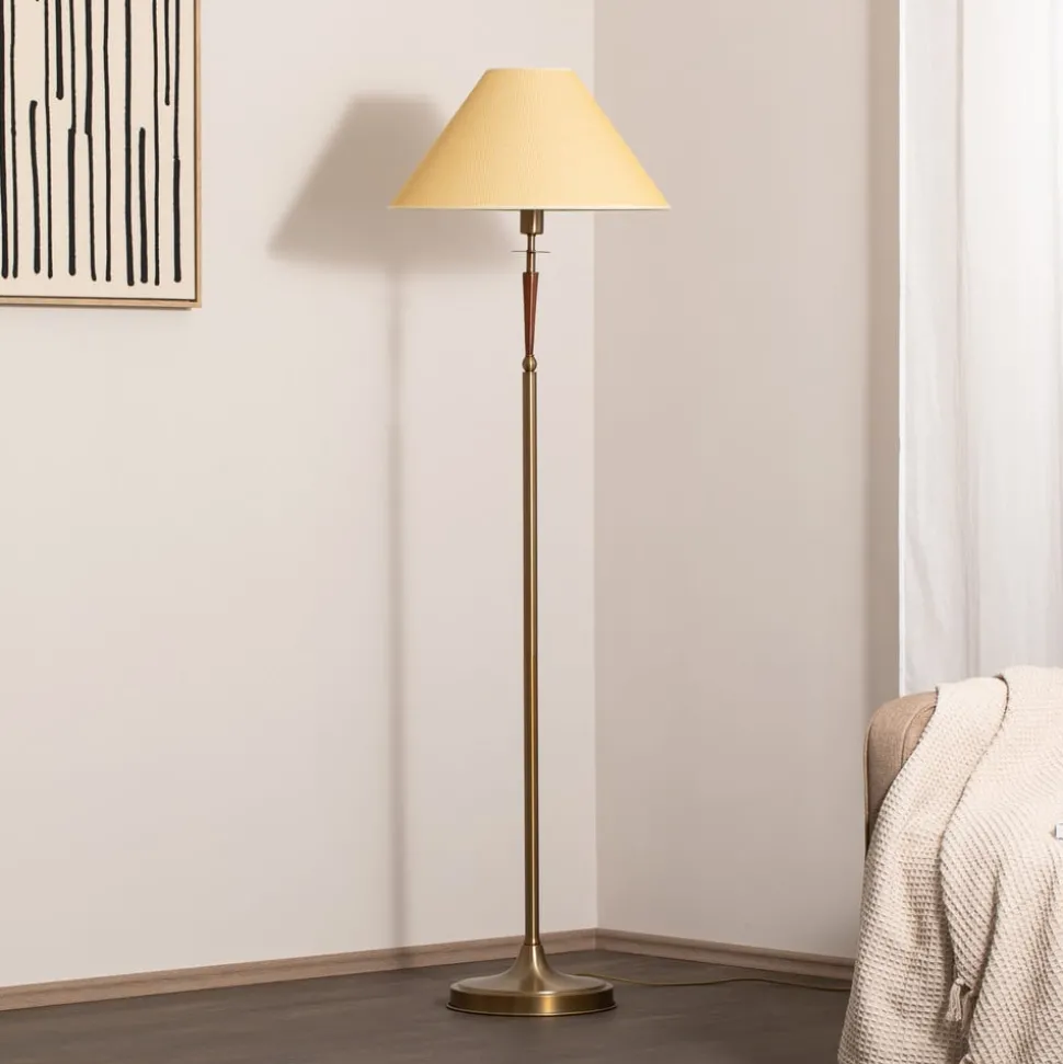 Gulvlampe HLM-9009-1E med tekstilskærm