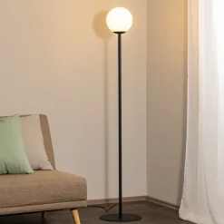 Gulvlampe Joel, sort/hvid, 1 lyskilde