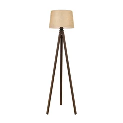 Gulvlampe LM-65214-1E med trebenet af træ