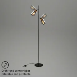 Gulvlampe 1486025 2 lyskilder skærme røgfarveglas