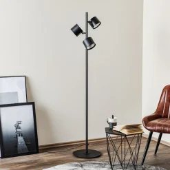 Gulvlampe 1047, 3 lyskilder, sort