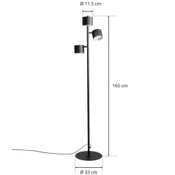 Gulvlampe 1047, 3 lyskilder, sort