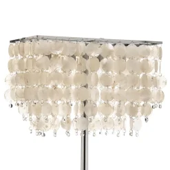 Gulvlampe Makani, krom, med muslingedekor