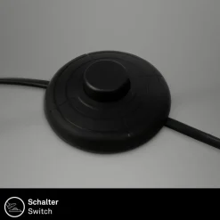 Gulvlampe Mata, brun, metal, stof, E27