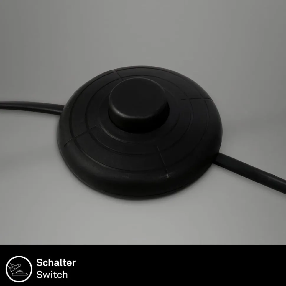 Gulvlampe Mata, brun, metal, stof, E27