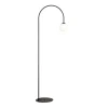 Gulvlampe Nova, glas/metal, sort/hvid, højde 155 cm