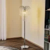 Gulvlampe Pioggia med krystalregn, krom