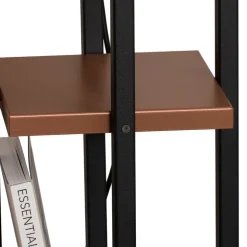 Gulvlampe Shelf, sort/kobber, stof, højde 130 cm, E27