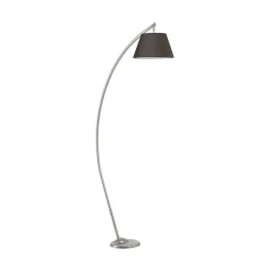 Gulvlampe Sinea, sølv/sort, højde 110 cm, jern, tekstil