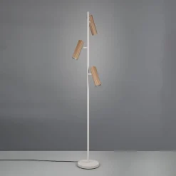 Gulvlampe Soka, brun/grå, højde 150 cm, metal, 3 lyskilder.