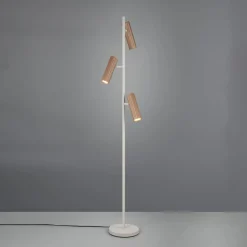 Gulvlampe Soka, brun/grå, højde 150 cm, metal, 3 lyskilder.