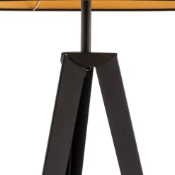 Gulvlampe Tago, treben, skærm sort/guld