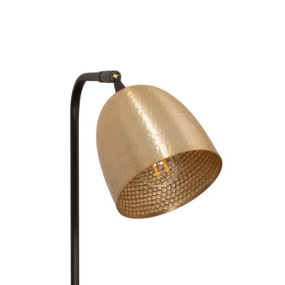 Gulvlampe Tattoo 4091 antik guld/sort, metal Højde 120 cm