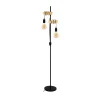 Gulvlampe Townshend 2 lyskilder sort/lyst træ