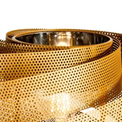 Gulvlampe Vento, sort/guld, metal, Ø 40 cm, E27