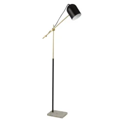 Gulvlampe Zaliha, sort/guld, metal, 120 cm, E27