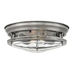 Hadrian udendørs loftslampe, antik nikkel/klar