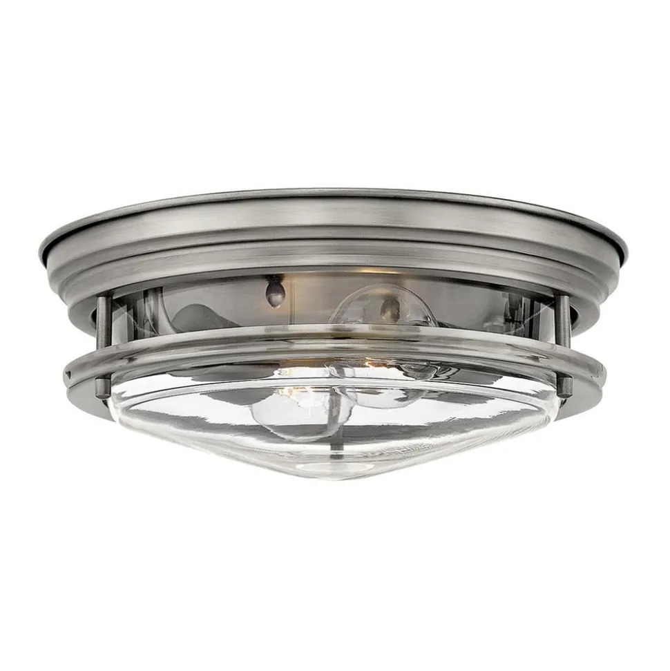 Hadrian udendørs loftslampe, antik nikkel/klar