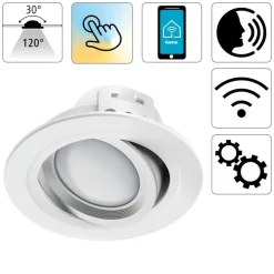 Hama WLAN LED-indbygningsspot, via app CCT hvidt