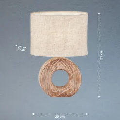 Hanke bordlampe, højde 31 cm, skærm sandfarvet