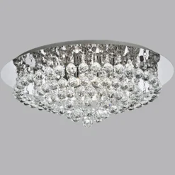 Hanna loftlampe, krom, glaskrystalkugler, 55 cm