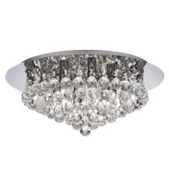 Hanna loftlampe, krom, glaskrystalkugler, 45 cm