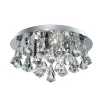 Hanna loftlampe, rund, IP44, 38 cm, krom pyramide