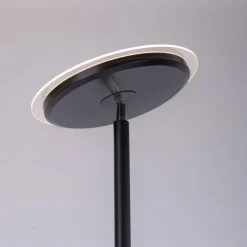 Hans LED-gulvlampe med læselampe, rund, sort
