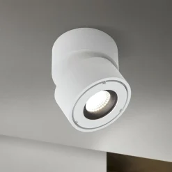 Harvey udendørs spotlampe, hvid, Ø 10 cm, trykstøbt aluminium