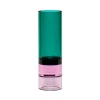 Hübsch Astro fyrfadsstage, grøn/pink, krystalglas, 15 cm