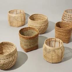 Hübsch Energikurve, sæt med 2, rattan, Ø 45 & 60 cm